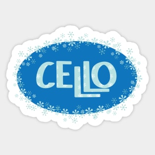 Winter Cello Sticker